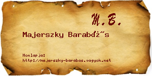 Majerszky Barabás névjegykártya